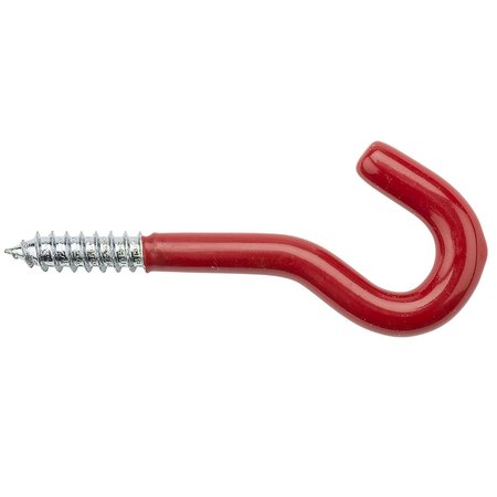 NATIONAL HARDWARE 3-5/8 in. L Vinyl Coated Red Steel Screw Hook 50 lb. cap. , 2PK N188-006